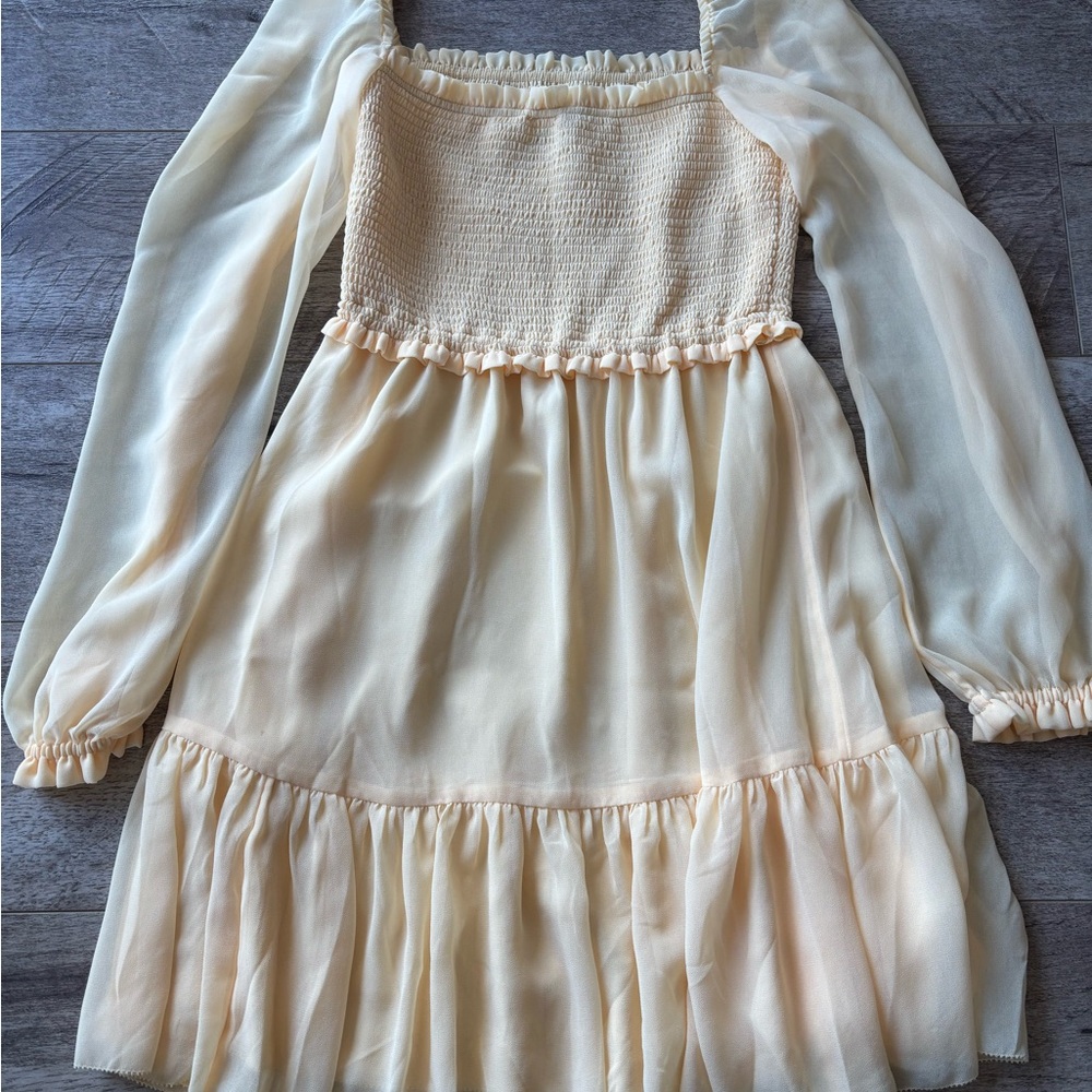 Wilfred Cream Ruffled Tiered Sundress for Wedding Guest